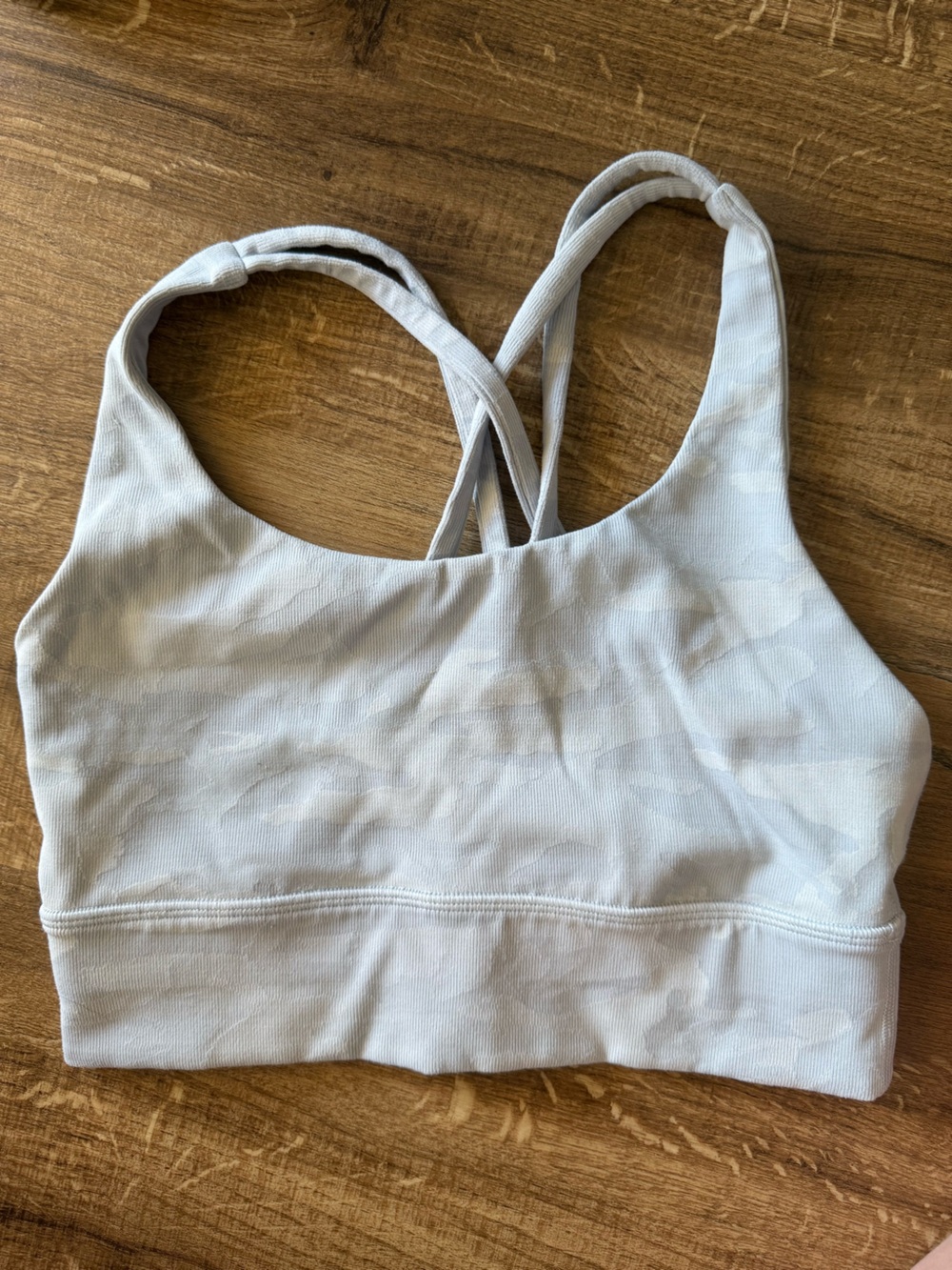 Lulu Lemon White Camo Longline Sports Bra